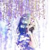 Purple Floral Anime Girl Paint By Number