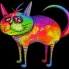 Rainbow Colorful Cartoon Cat Paint By Number