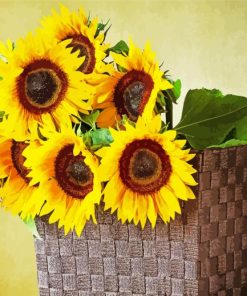 Sunflowers In A Basket Paint By Number