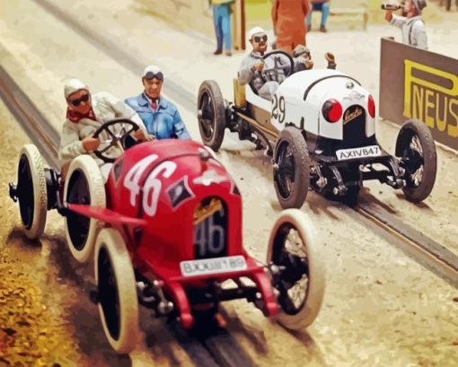 Vintage Race Car Paint By Number