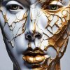 Kintsugi Woman Face Paint By Numbers