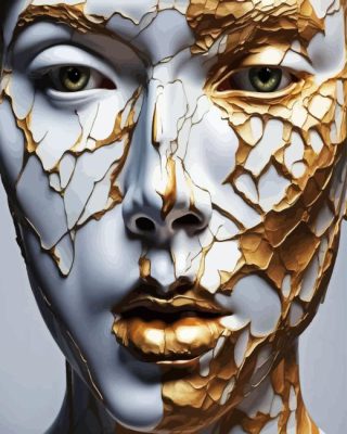 Kintsugi Woman Face Paint By Numbers