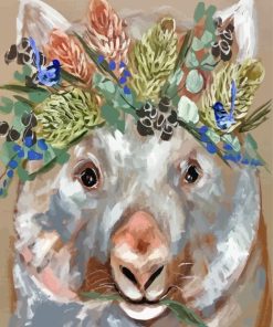 Koala Bear With Flowers Crown Paint By Numbers