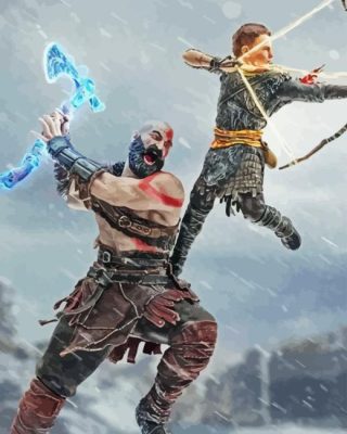 Kratos And Atreus Paint By Numbers