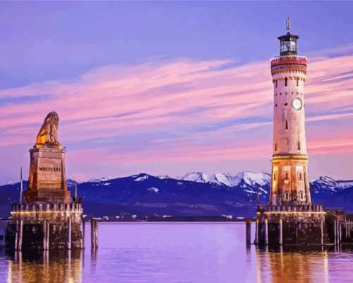 Lindau Lighthouse Paint By Number