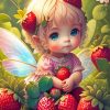 Little Fairy And Strawberries Paint By Numbers