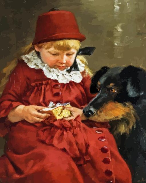 Little Girl With Puppy Paint By Numbers