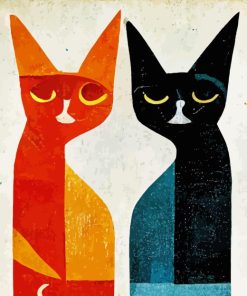 Mid Century Cats Paint By Numbers