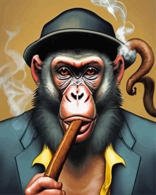 Monkey With Cigar Paint By Numbers