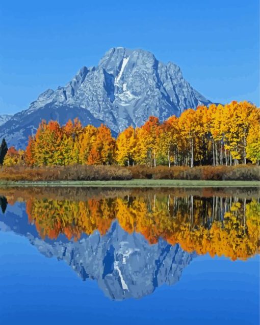 Mount Moran Lake Paint By Numbers