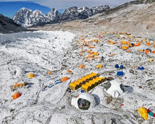 Mt Everest Base Camp Paint By Number