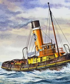 Old Tugboat Paint By Number