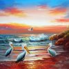 Pelicans At The Beach Paint By Number