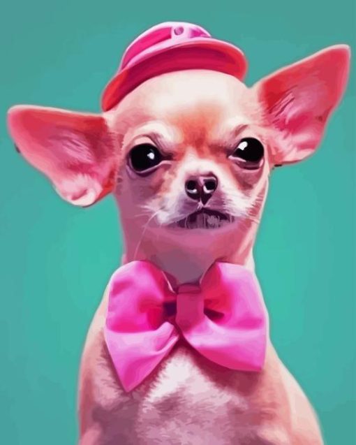 Pink Chihuahua Dog Paint By Numbers