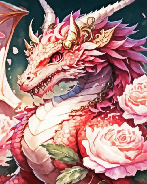 Pink Dragon Paint By Number