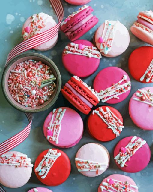 Pink Macarons Paint By Number