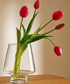 Pink Tulips In Vase Paint By Number
