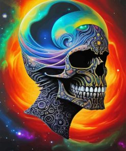 Psychedelic Skull Paint By Numbers