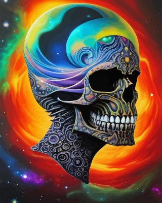 Psychedelic Skull Paint By Numbers