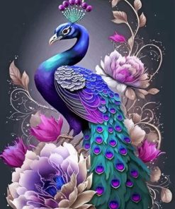 Purple Peacock Paint By Number