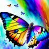 Rainbow Butterfly Paint By Number