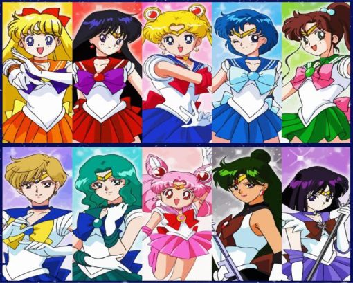 Sailor Scout Characters Paint By Number