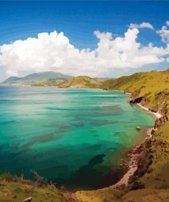St Kitts And Nevis Beach Paint By Numbers