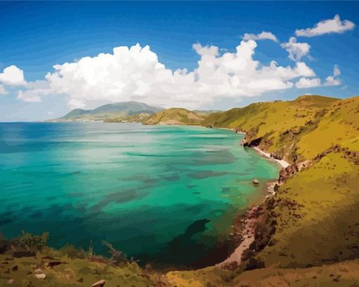 St Kitts And Nevis Beach Paint By Numbers
