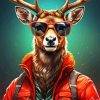 Stylish Deer Wearing Clothes Paint By Numbers