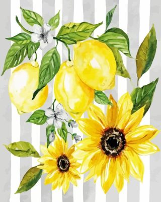 Sunflowers And Lemons Paint By Number