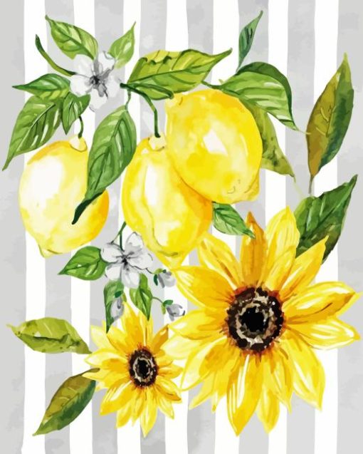 Sunflowers And Lemons Paint By Number