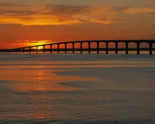 Sunset Over Ile De Re Pont Paint By Number