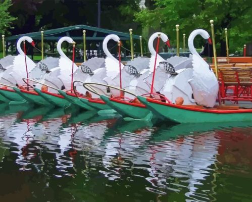 Swan Boats Paint By Numbers