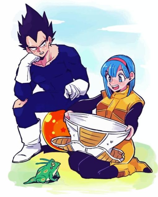 Vegeta And Bulma Paint By Numbers