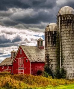 Vermont Barns With Silo Paint By Number