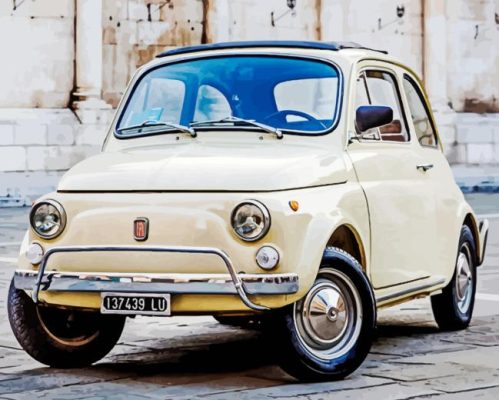 Vintage Fiat 500 Paint By Number