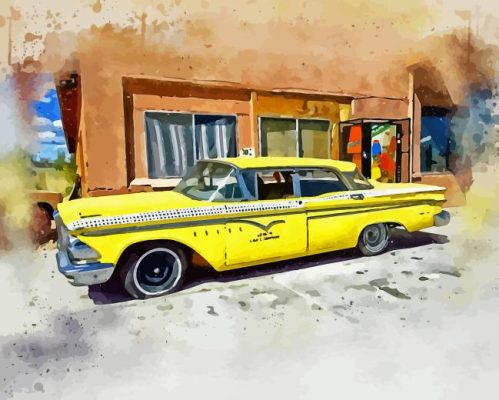 Vintage Yellow Edsel Paint By Number