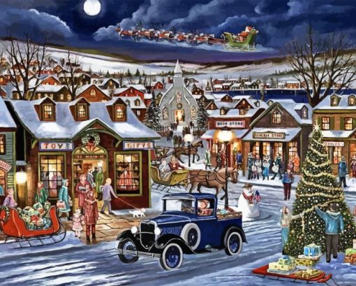 Vintage Christmas Evening Paint By Numbers