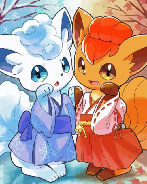 Vulpix Pokemon Anime Paint By Numbers