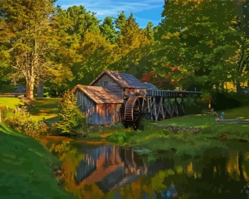 Watermill Mabry Mill Paint By Numbers