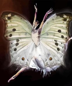 White Butterfly Ballerina Paint By Number