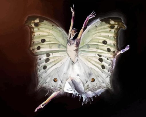White Butterfly Ballerina Paint By Number