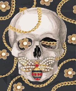 White Gucci Skull Paint By Number