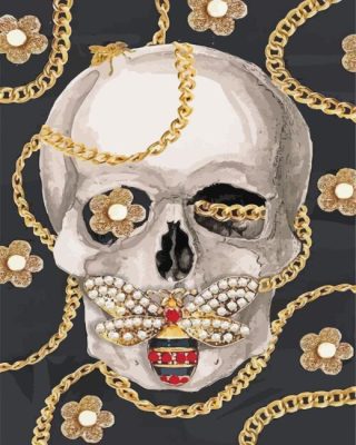 White Gucci Skull Paint By Number