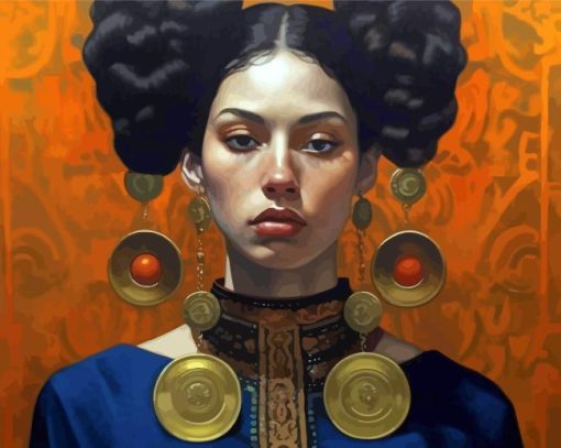 Woman With Big Earrings Paint By Number
