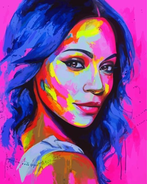 Zoe Saldana Pop Art Paint By Number