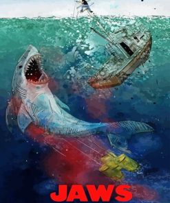 Jaws Movie Poster Paint By Numbers