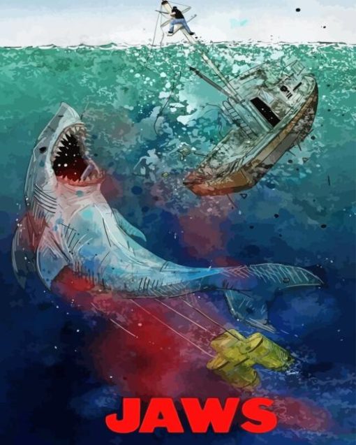 Jaws Movie Poster Paint By Numbers