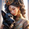 Korean Princess And Dog Paint By Numbers