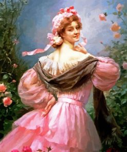 Lady In Pink Dress Paint By Number